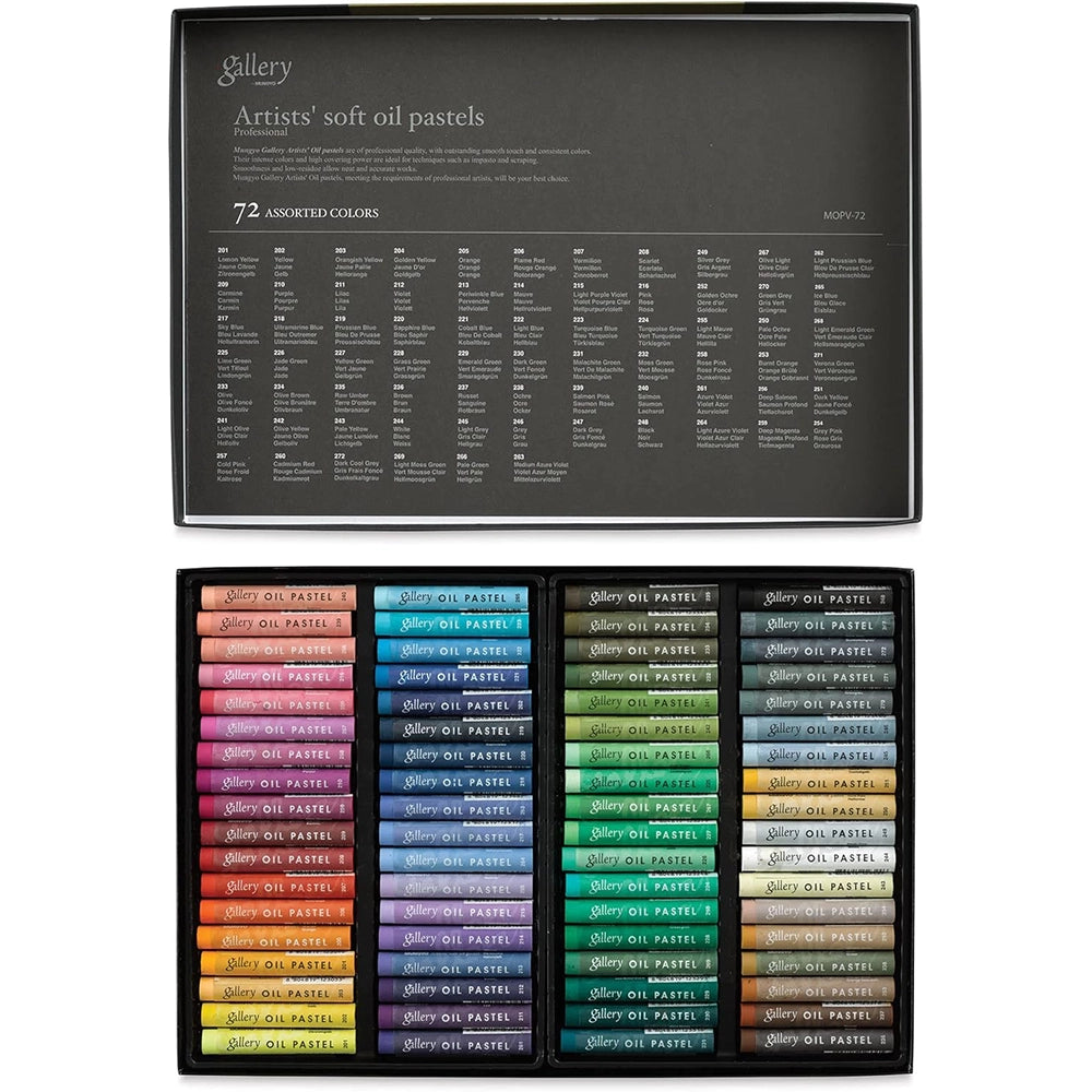 mungyo gallery artists soft oil pastel 72 color set, inside