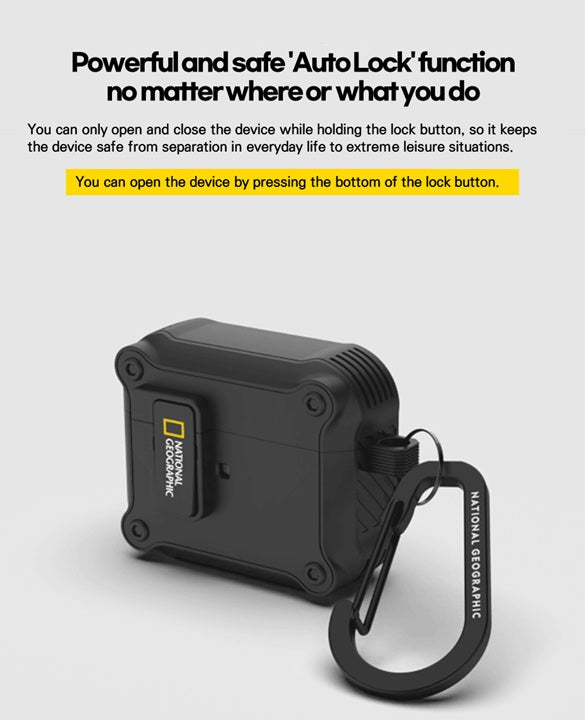 National Geographic Airpods 4/3/Pro2/Pro Rugged Bumper Lock Case