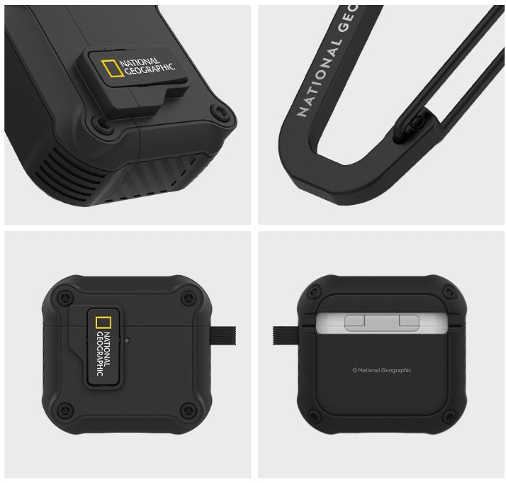 National Geographic Airpods 4/3/Pro2/Pro Rugged Bumper Lock Case