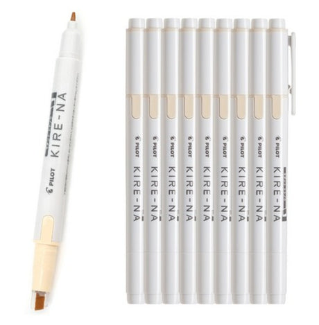 Pilot Kire-Na Highlighter Double end Side tip Pale Color 10pcs