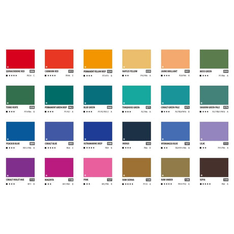 ShinHan Professional Designer Gouache 15ml Tube 24 Colors Set B