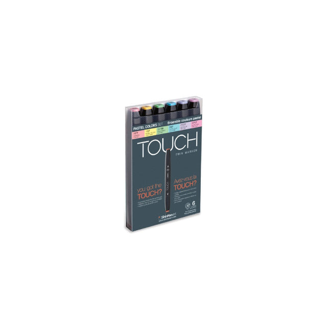 shinhan touch twin tip marker set 6 pastel colors