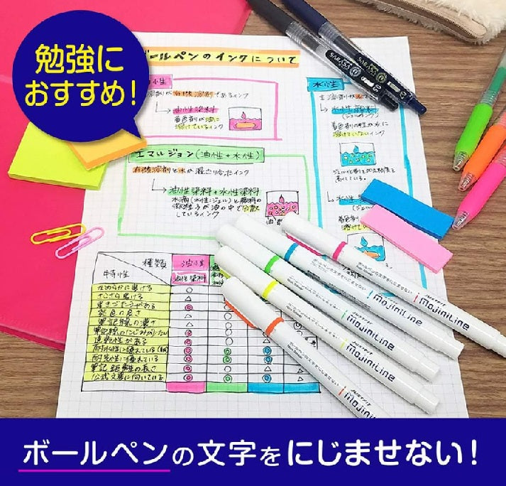 Zebra Highlighters Just Fit Mojiniline WKS22-5C, No bleed 5-color set