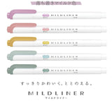 Zebra Mildliner WKT7-5C-OT Relax Color Highlighter 5 Color Set - Mild Iris, Mild Smoke Red, Mild Mimosa Yellow, Mild Mint, Mild Moss Green